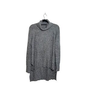 Express Dark Gray Marled Knit Turtleneck Tunic Sweater Medium Women’s